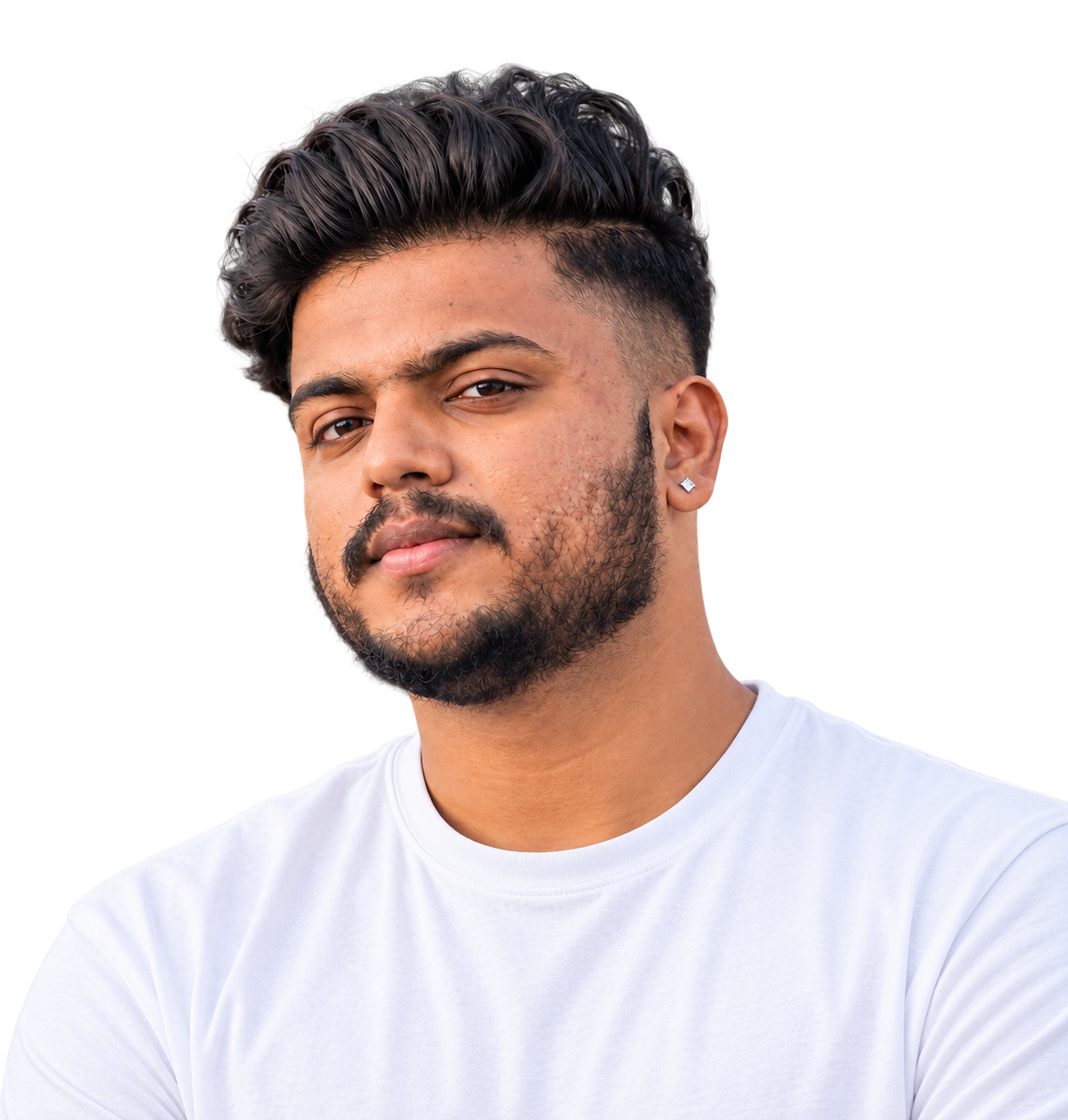 Rohit Dixit in a navy suit, looking to the side